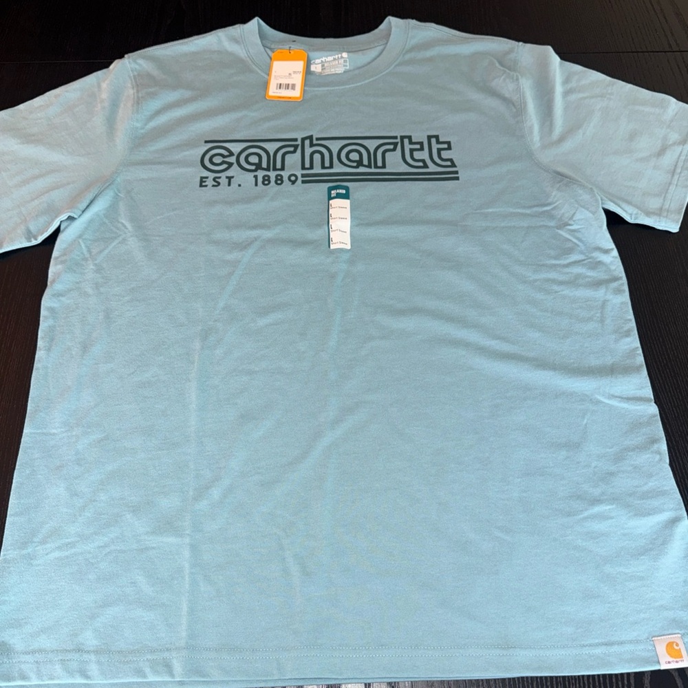 Carhartt Men's TK6538-M Relax Fit Blue SS Lightweight T-Shirt Large New W Tags
